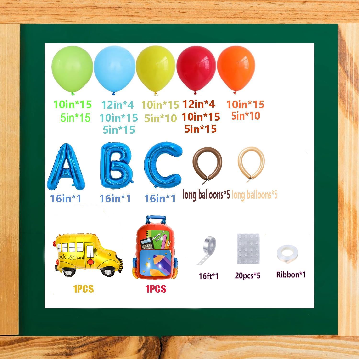 Back to School Balloon Arch Kit with 164PCS Rainbow Balloons