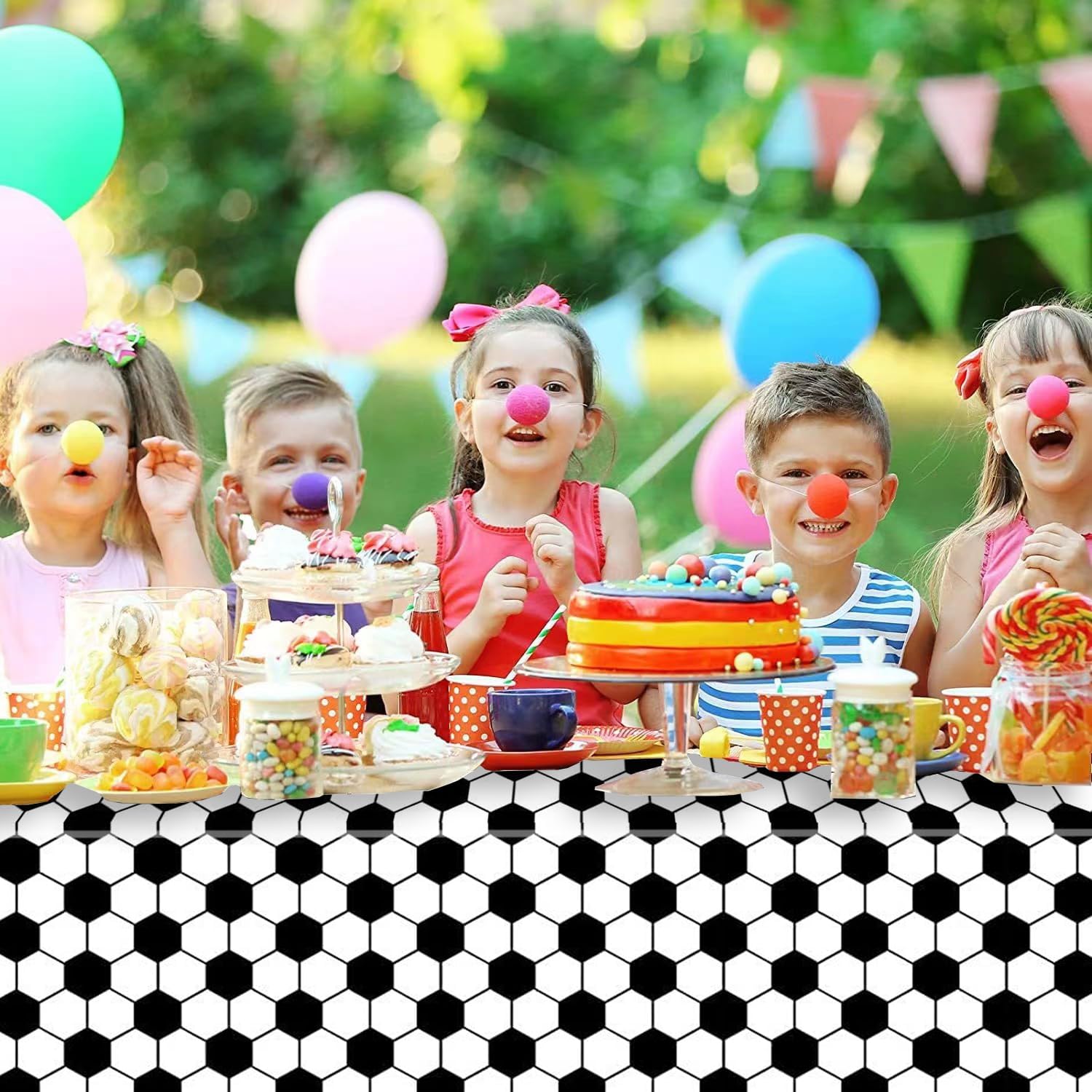 Kesfey Soccer Party Tablecloths 3 Pack 54x108 Inches