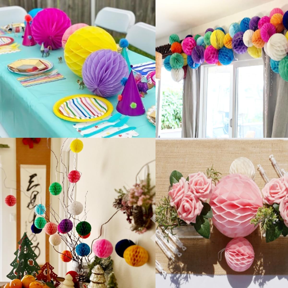 20pcs 3inch Green Honeycomb Flower Balls for Party Decorations