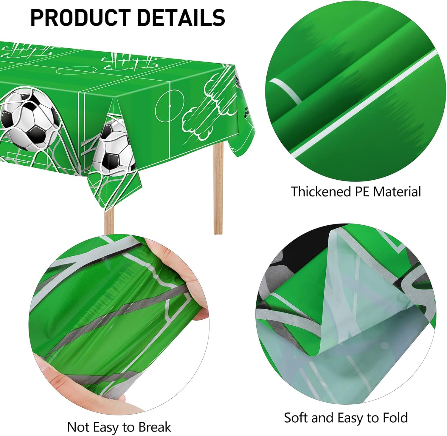 Durony 2 Pack Soccer Table Covers for Party Supplies