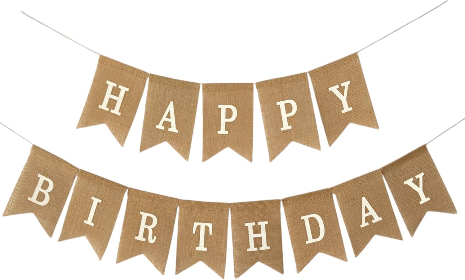Burlap Happy Birthday Banner for Farmhouse Party Decorations