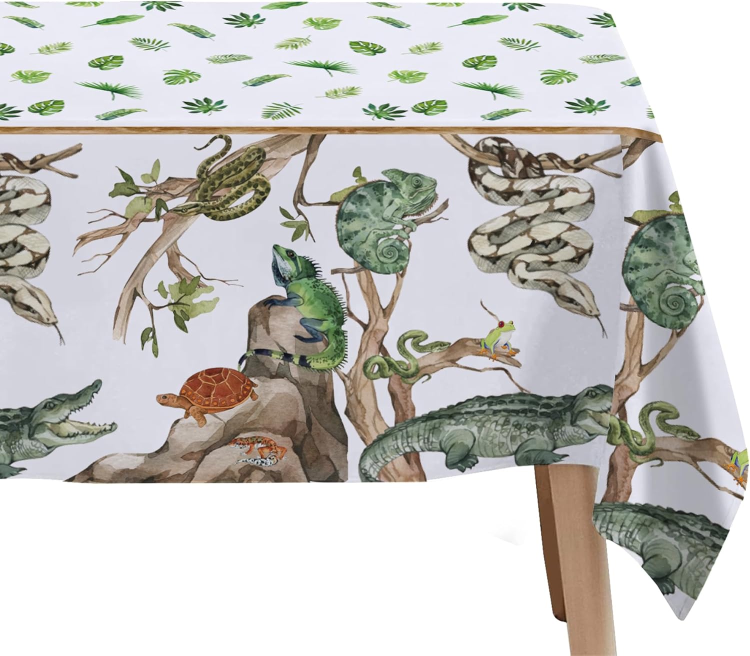 Reptile Birthday Tablecloth Set - 4 Pack 54x108 Inches