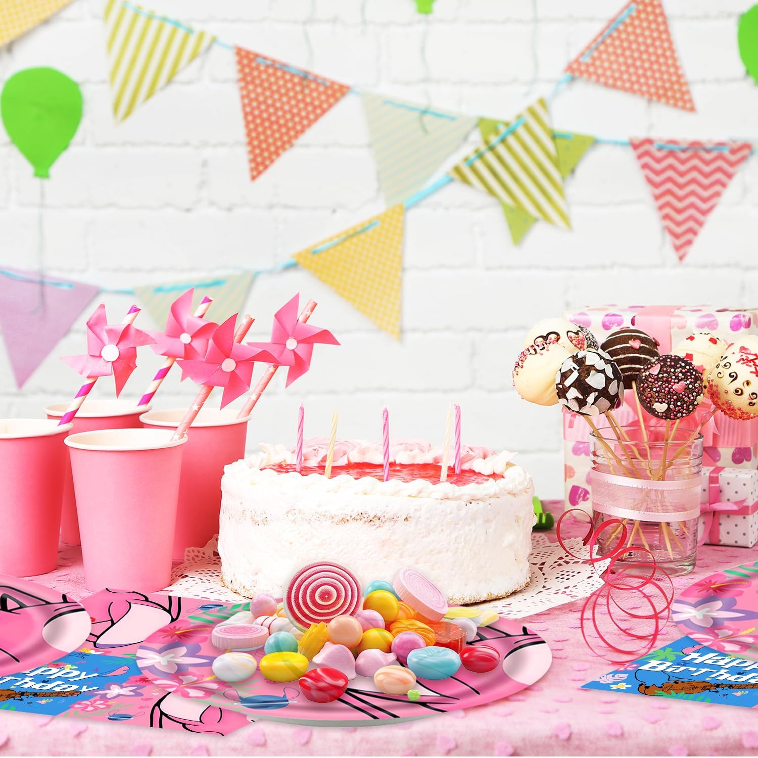 40 Packs Cartoon Party Plates and Napkins Set