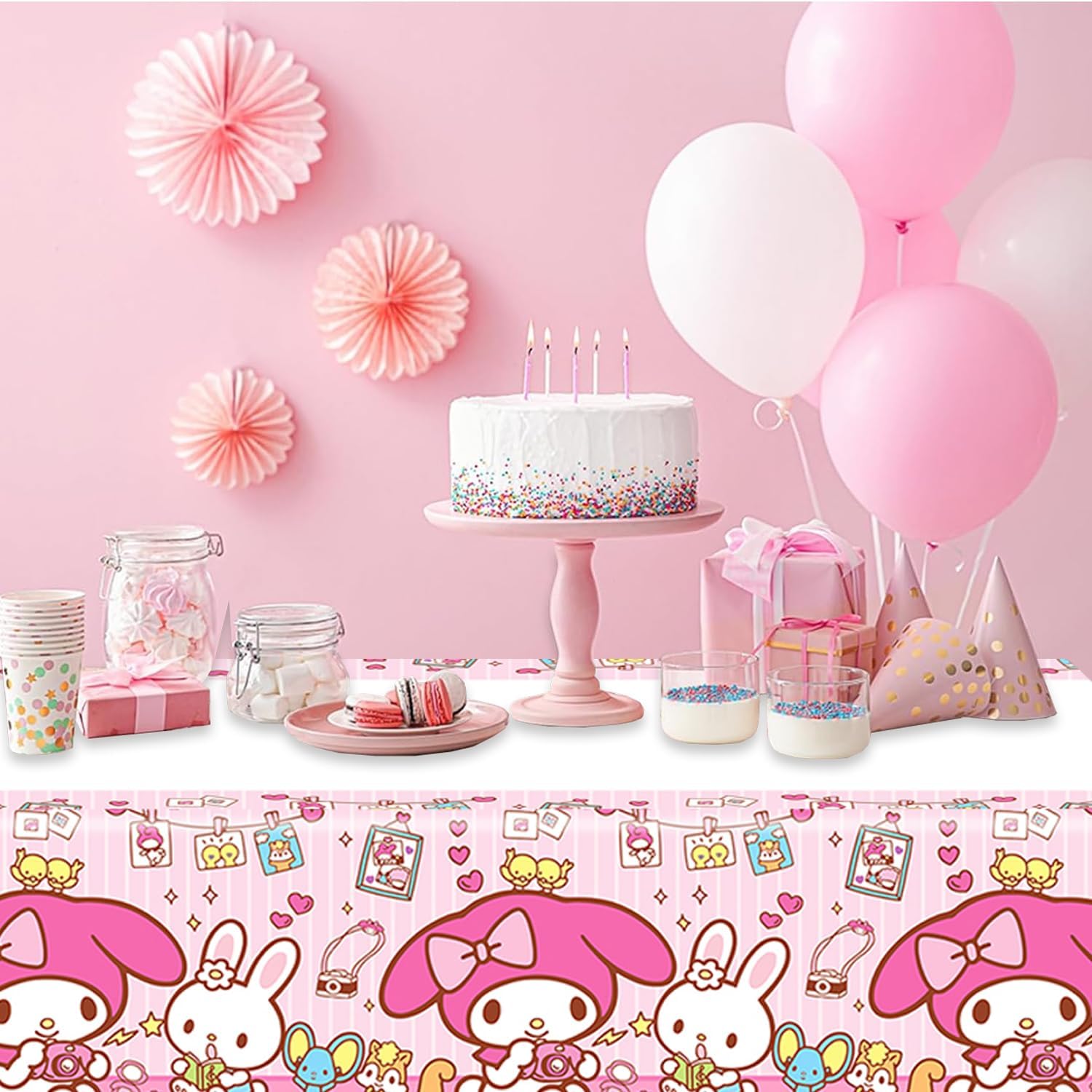 2Pcs Melody Tablecloth Disposable for Birthday Party Decorations