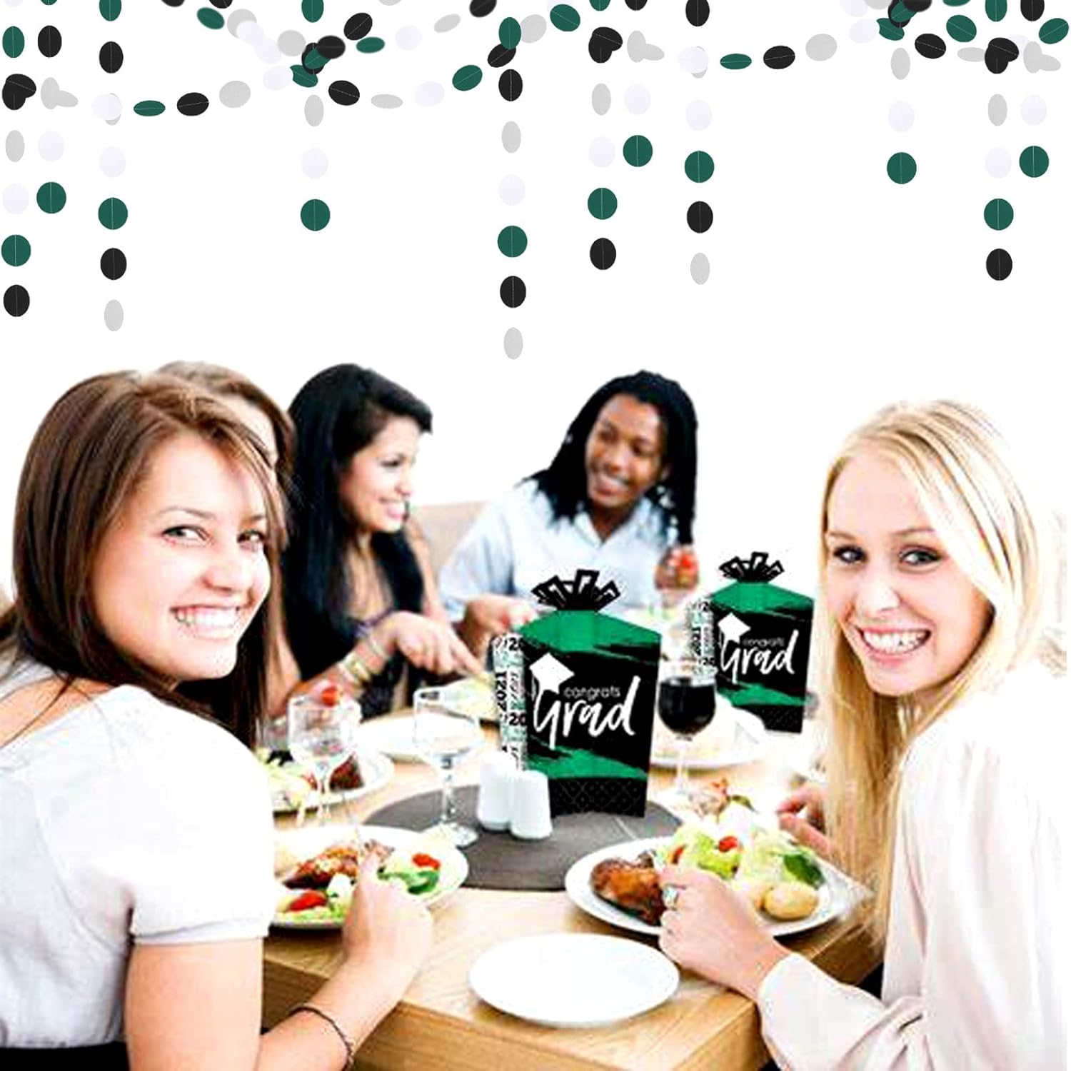 Black Green Silver Football Party Decorations 30pcs