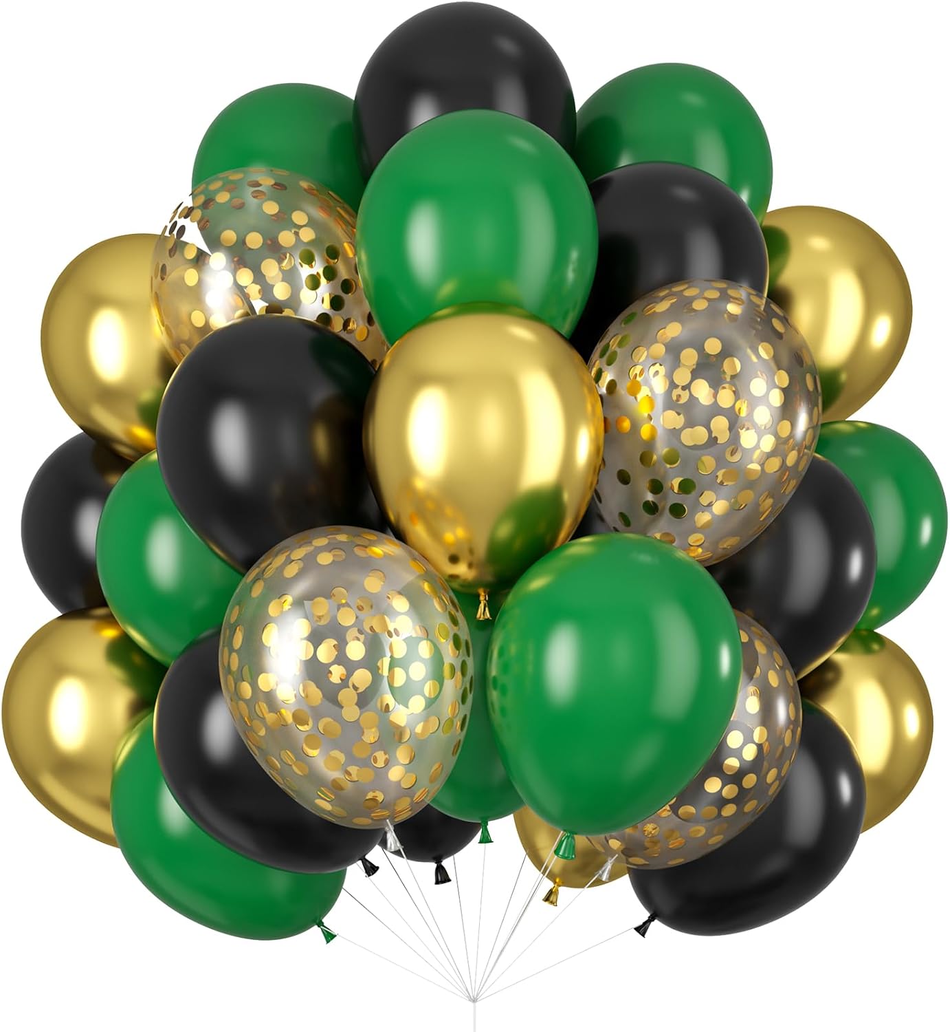 Black Gold Green Balloons Graduation Party Decor 60PCS