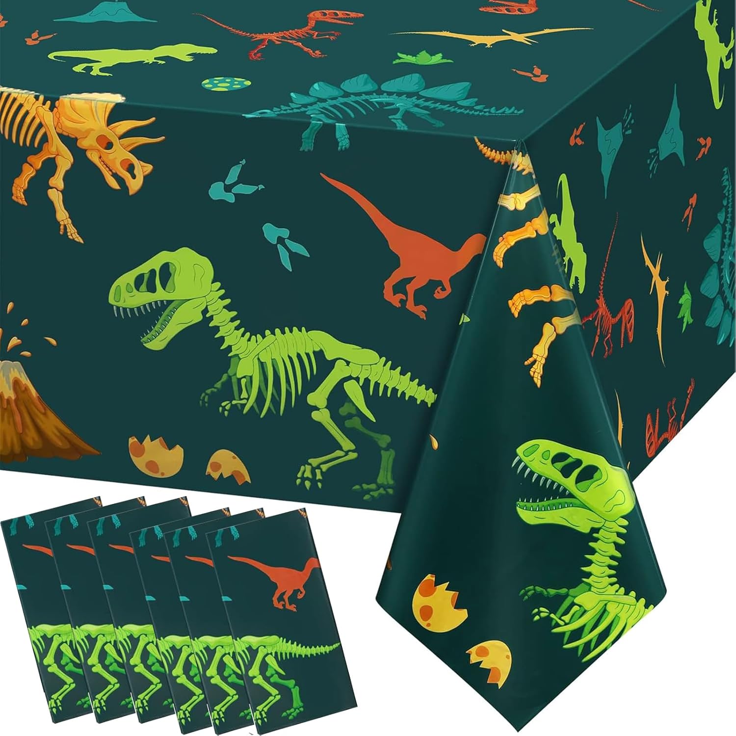 Tudomro Dinosaur Party Tablecloths 6 Pack 54x108 Inch