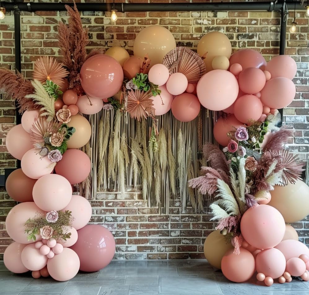 Dusty Pink Balloon Arch Kit 112pcs for Boho Parties