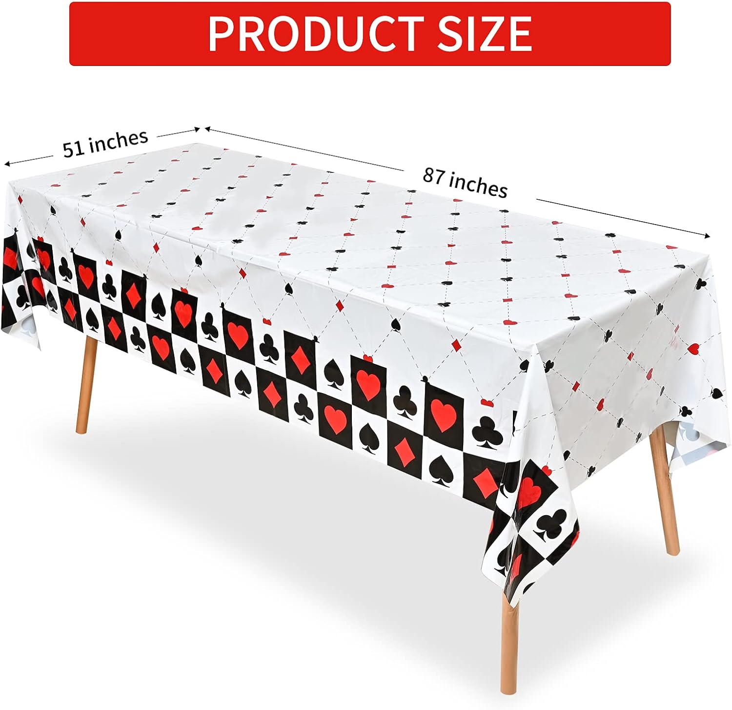Lecpeting 2 Pcs Casino Plastic Table Covers 87x51 Inches