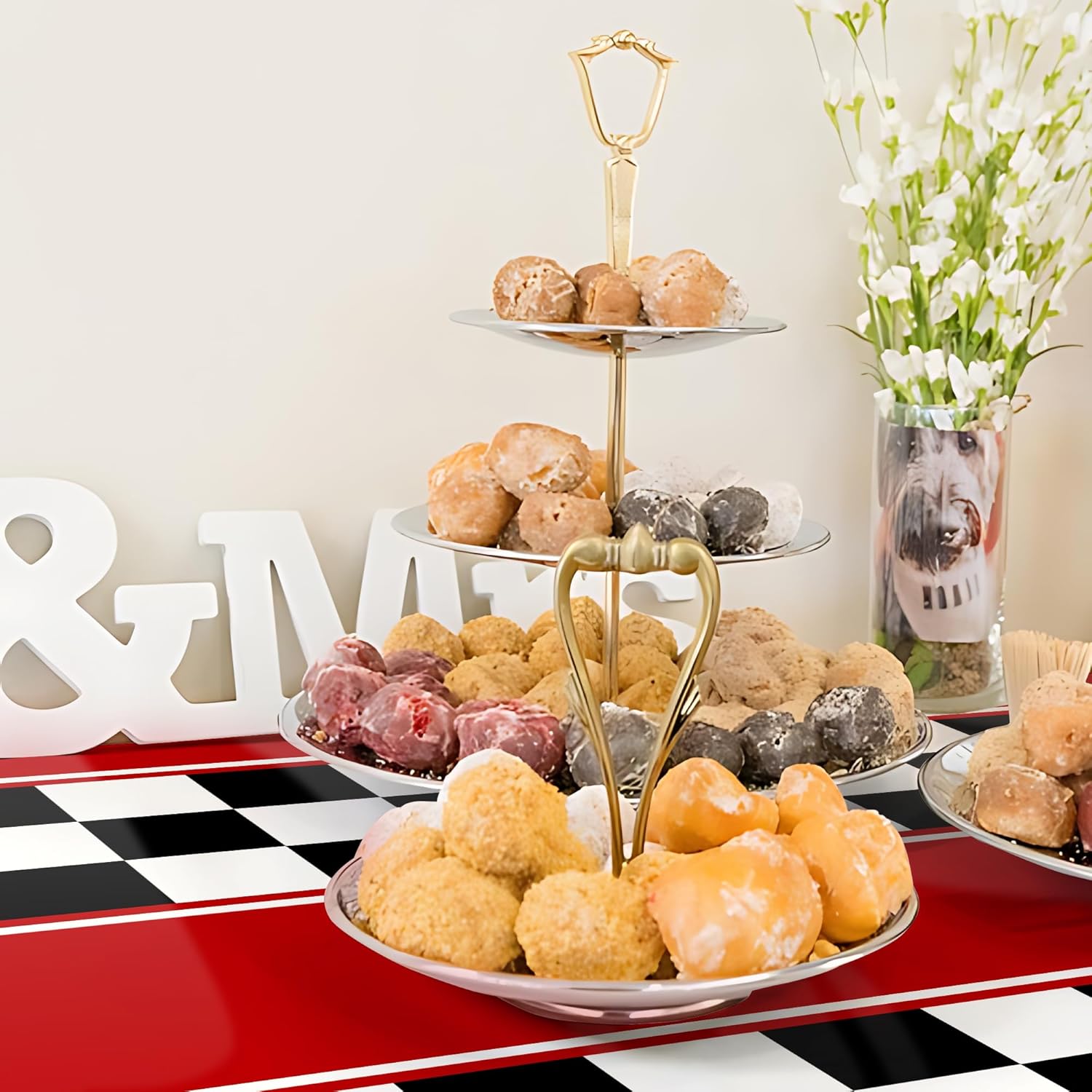 3 Pack Checkered Race Car Tablecloths for Birthday Parties