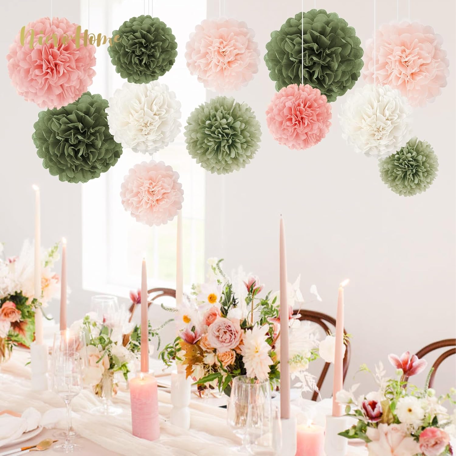 NICROHOME EUR Bridal Shower Decorations Set 12 PCS