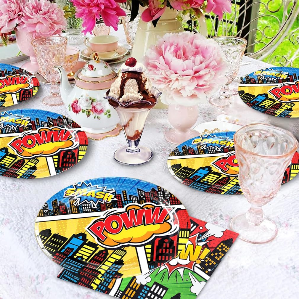 40 Piece Hero Theme Party Set - Birthday and Event Supplies