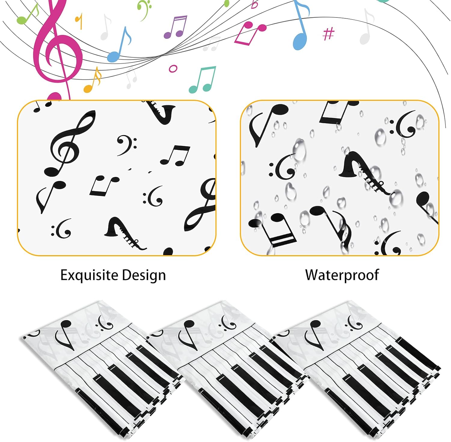 PHOGARY Musical Notes Tablecover Set 3 pcs