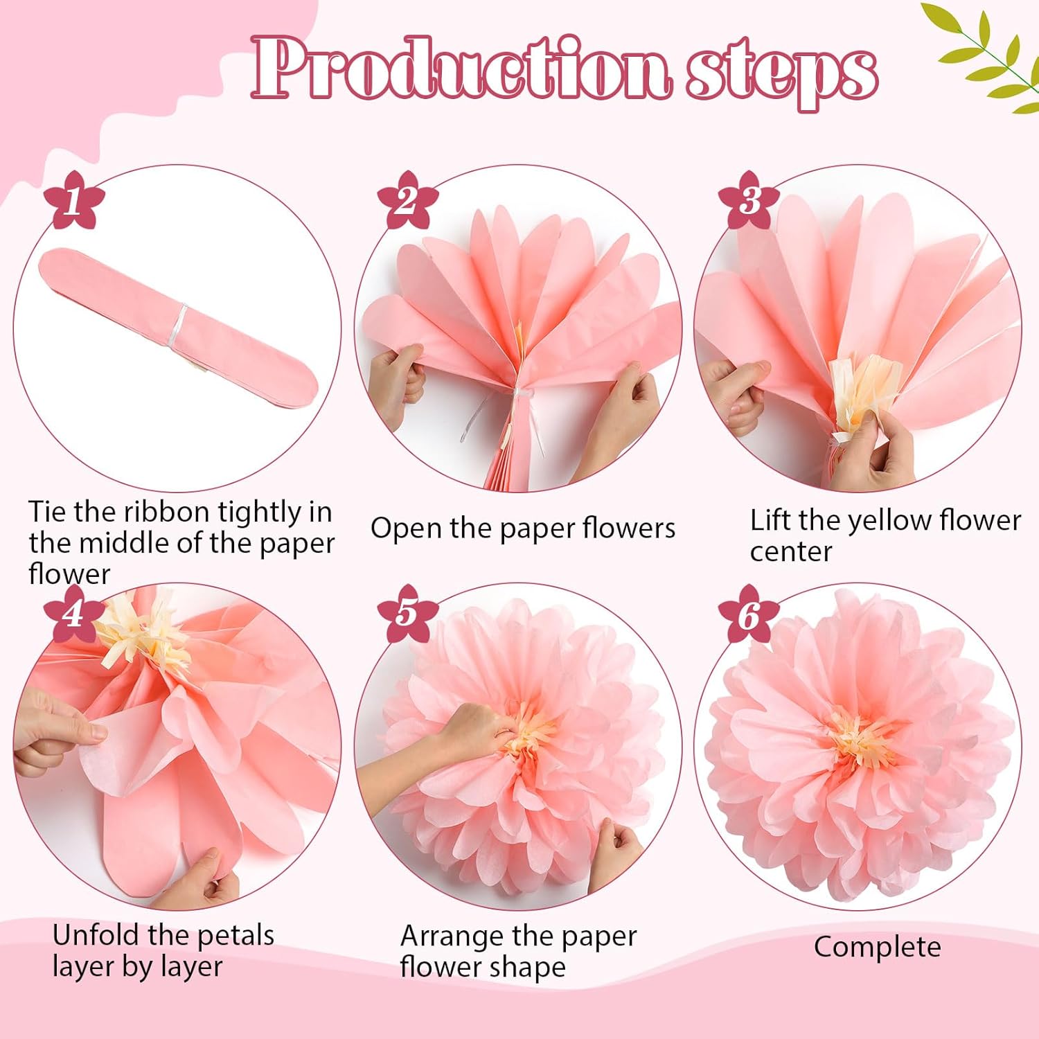 Watersay 12 Pcs 10 20 Inch Giant Mexican Fiesta Paper Flowers