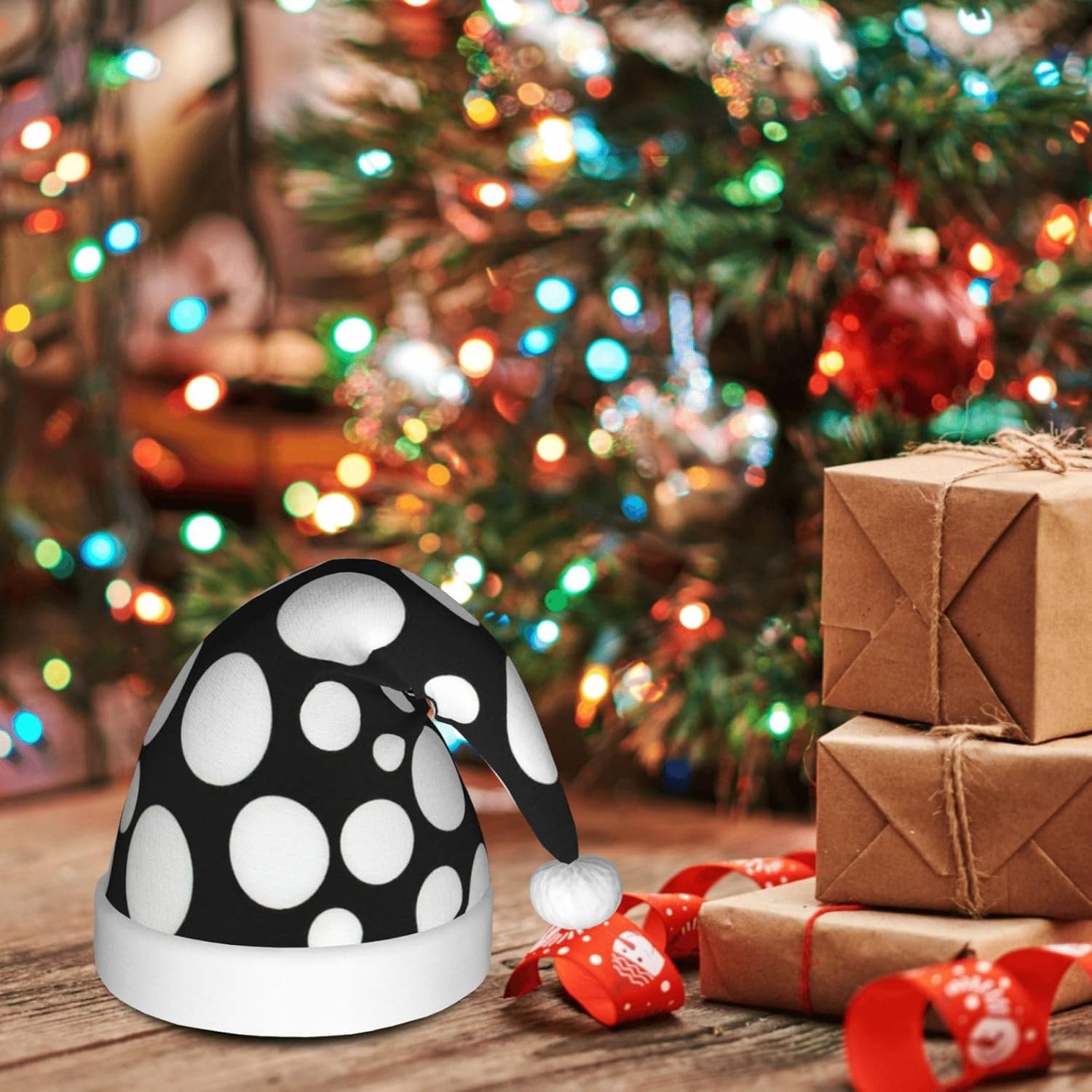QINZHENG Personalized Santa Hat Velvet Plush