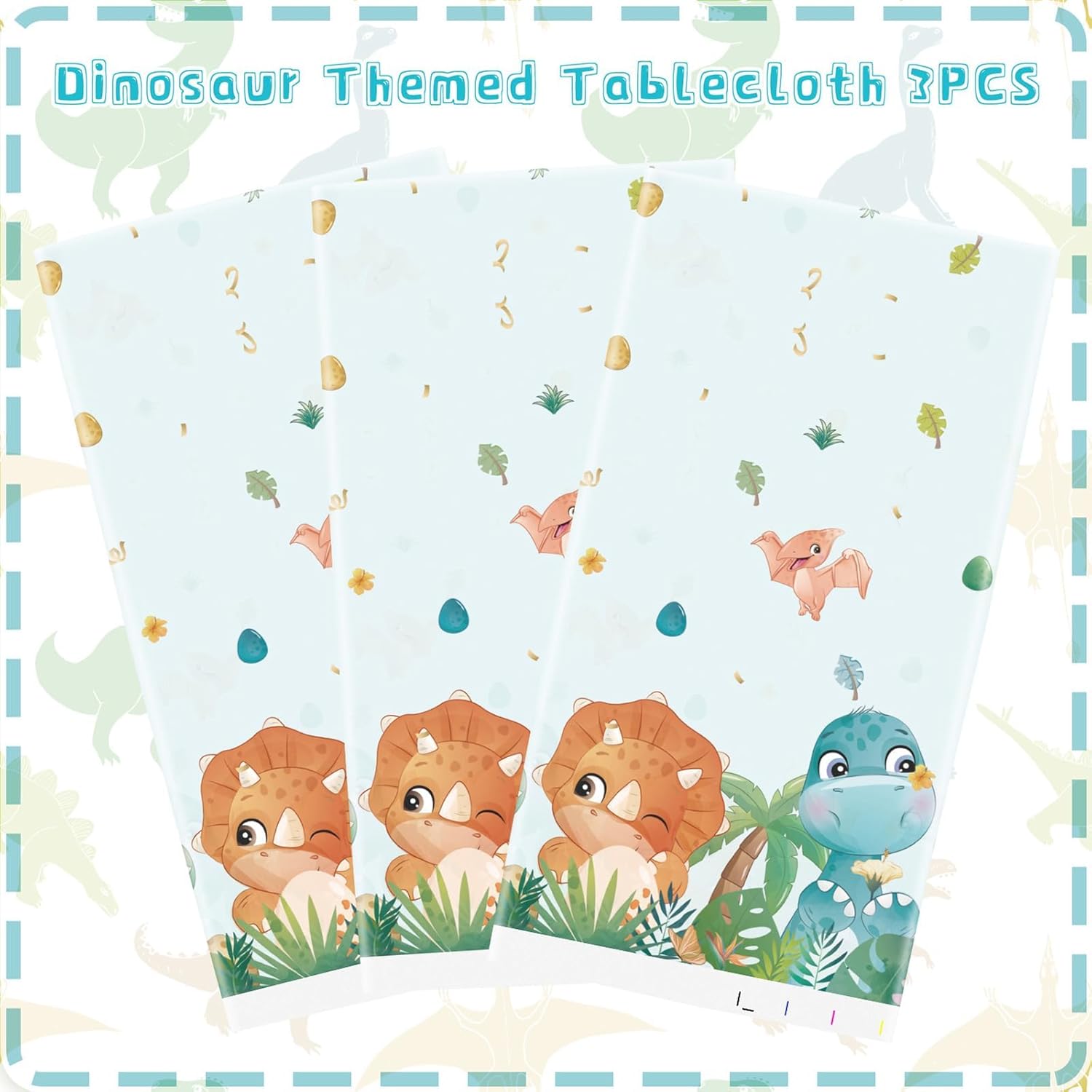 3 Pieces Dinosaur Tablecloth Party Decorations