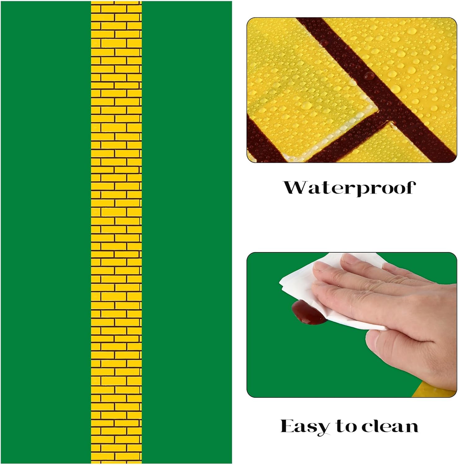 3 Pcs Yellow Brick Runner Tablecloth for Halloween Party