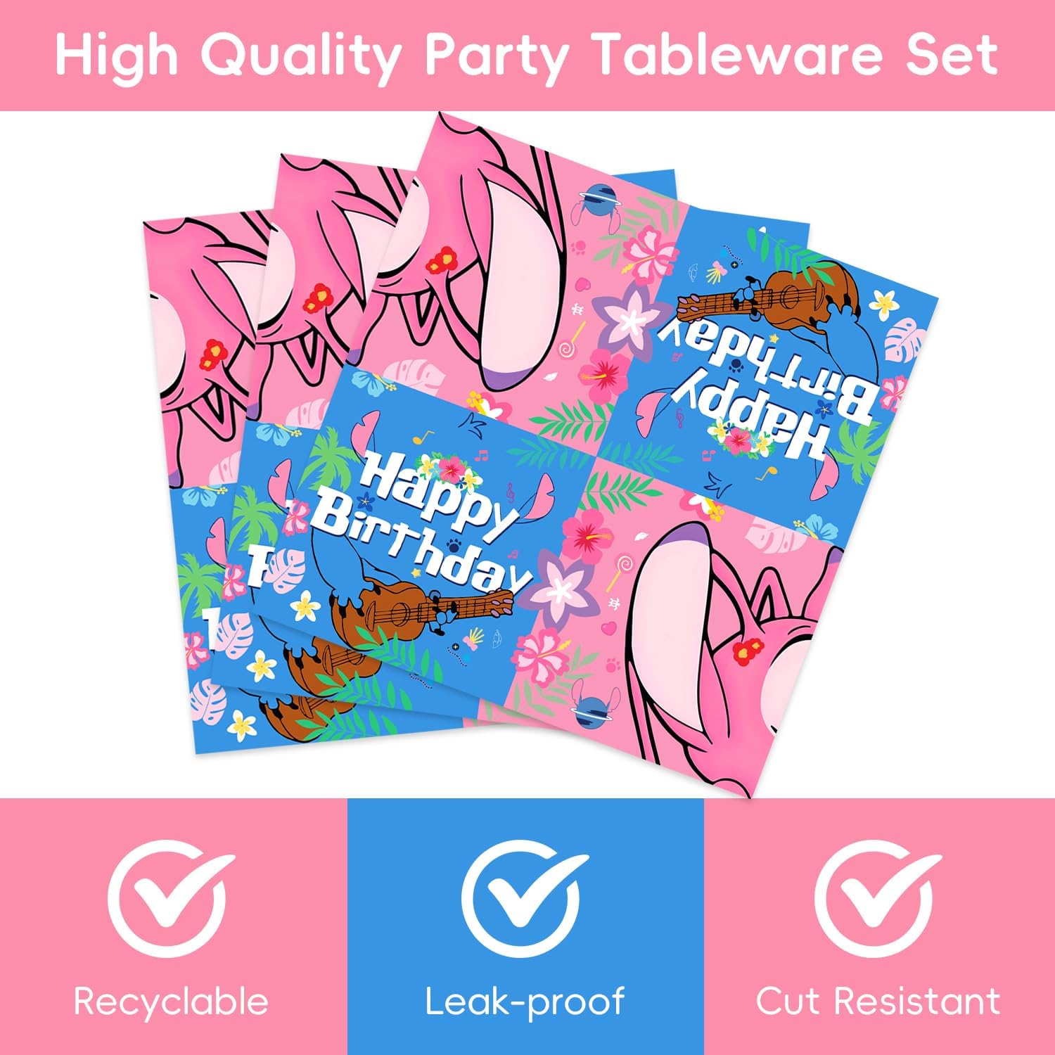40 Packs Cartoon Party Plates and Napkins Set