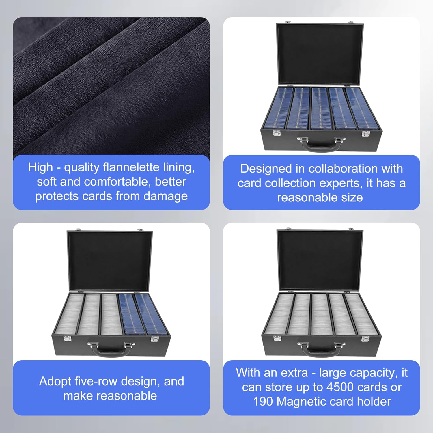 Card Storage Box for 3300 Trading Cards with Leather Closure
