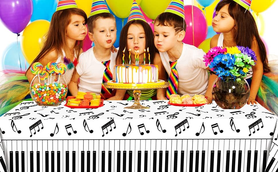 3 Pcs Music Notes Tablecloth 54x108 Music Party Decor