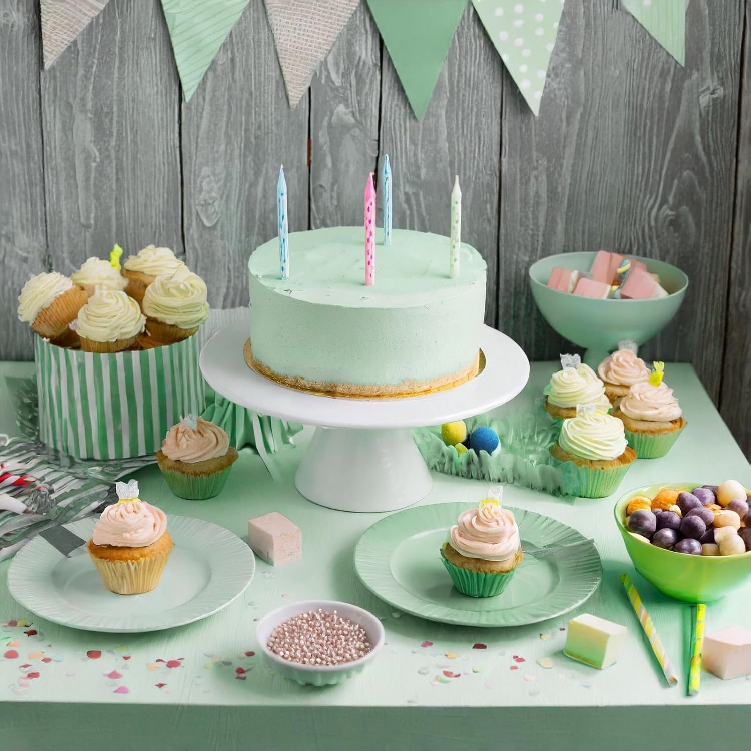 3 Pack Mint Green Plastic Rectangle Tablecloth - 54x108 for 8-Foot Tables