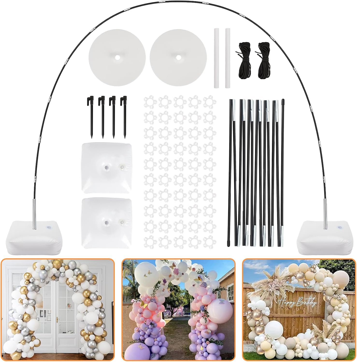RUBFAC Balloon Arch Kit 8ft Tall 9ft Wide