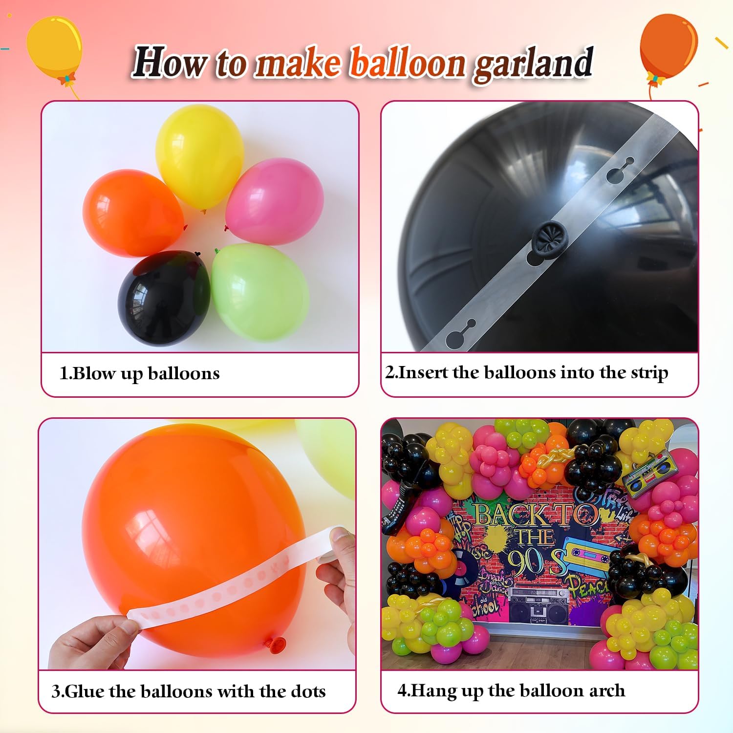 80s 90s Disco Party Decorations 149Pcs Balloon Kit
