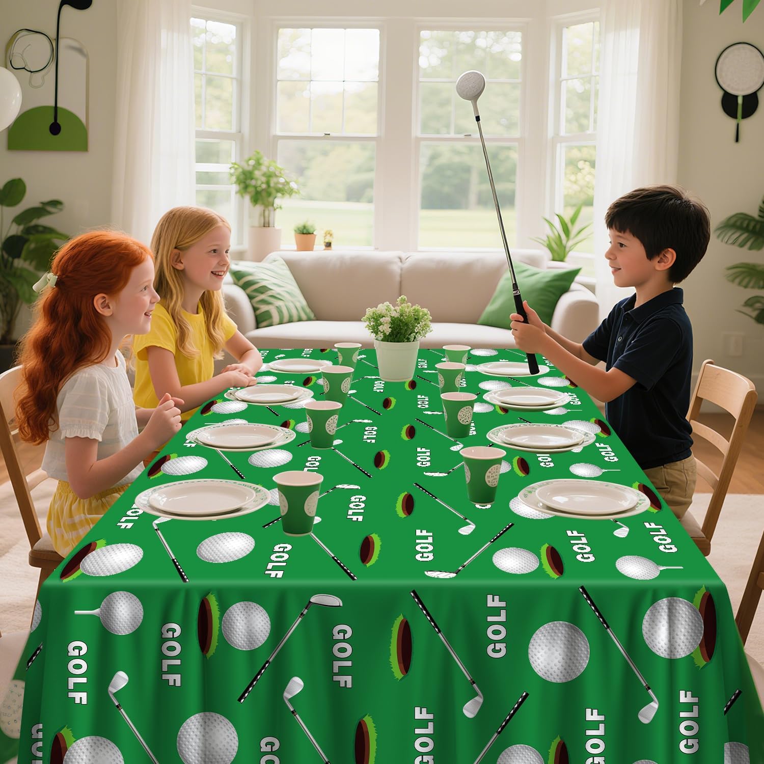4 Pack Golf Theme Tablecloths for Birthday Parties