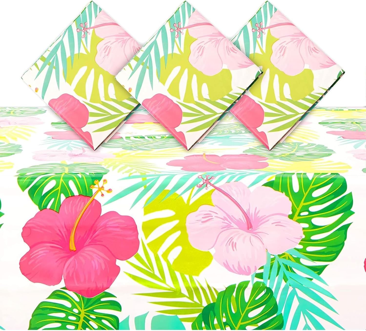 Sparkle and Bash 3 Pack Tropical Tablecloths 54x108 Inch
