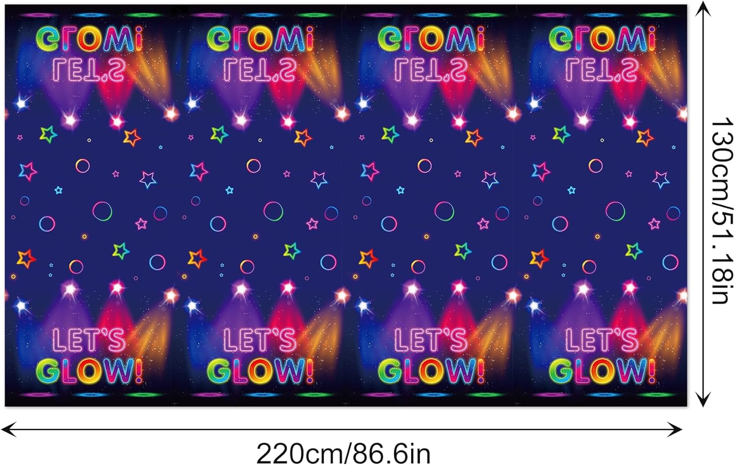 Lide Road Glow in The Dark Tablecloth Set 2 Pcs 54x87In