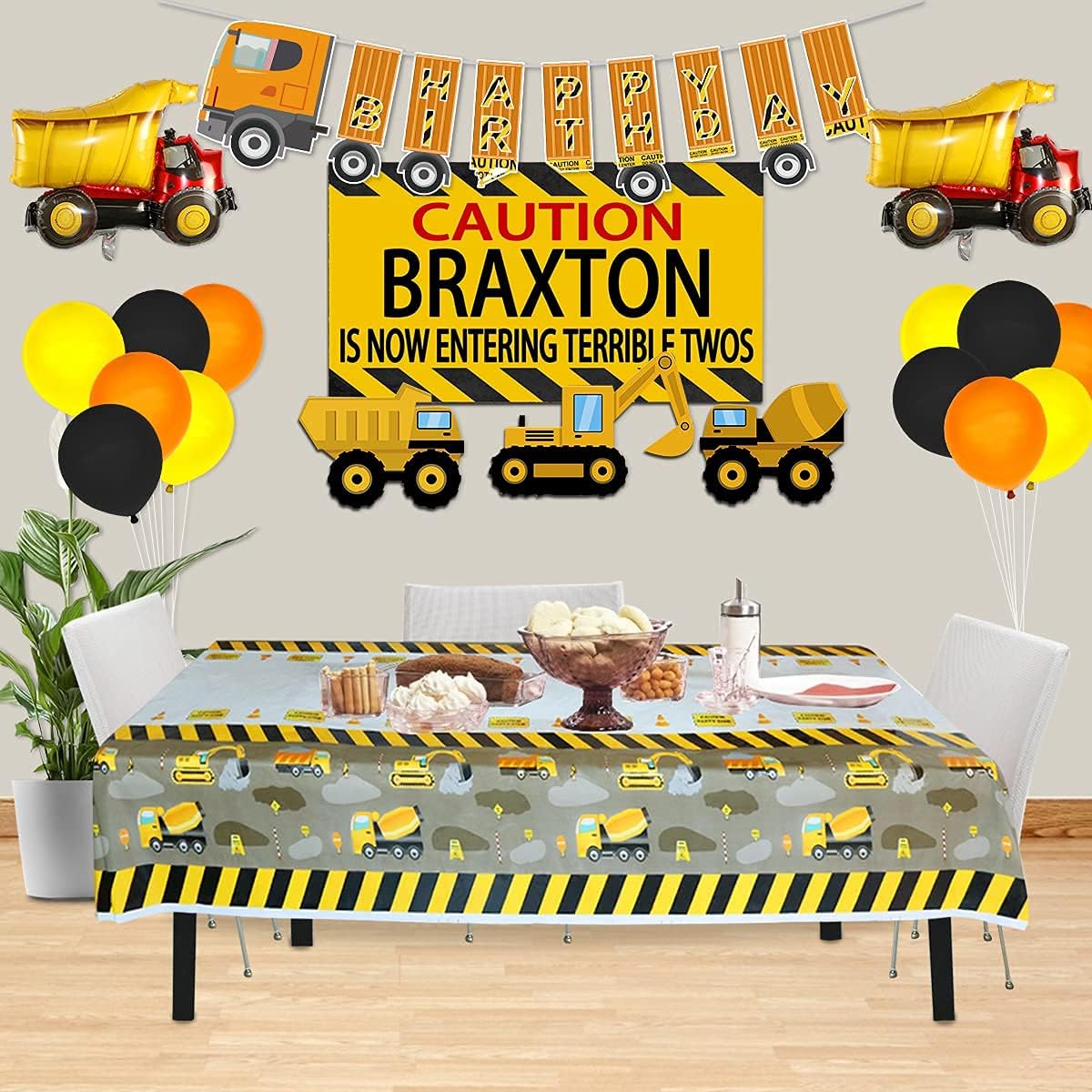 Construction Table Covers 86x51in for Kids Party
