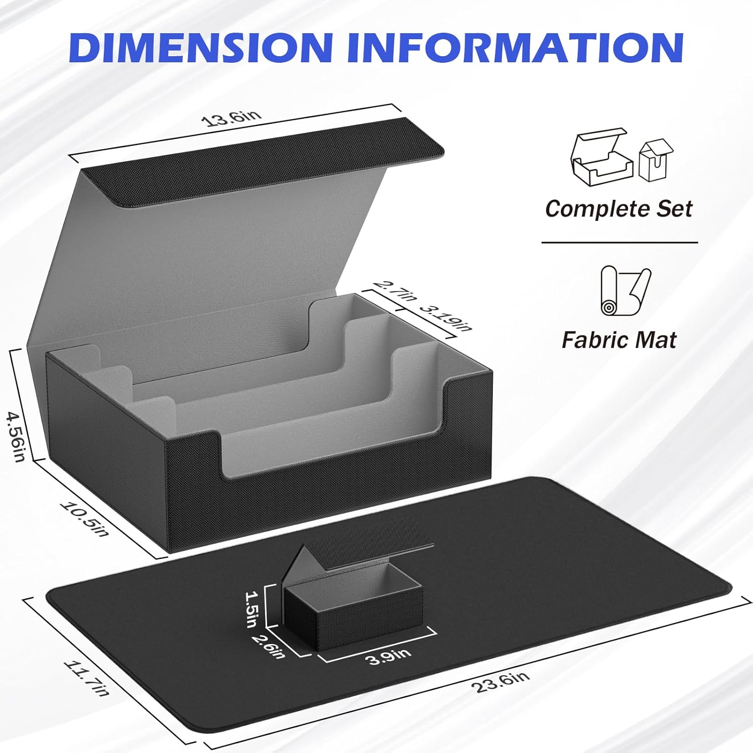 PUKYO Card Deck Box Set with Game Mat and 8 Dividers