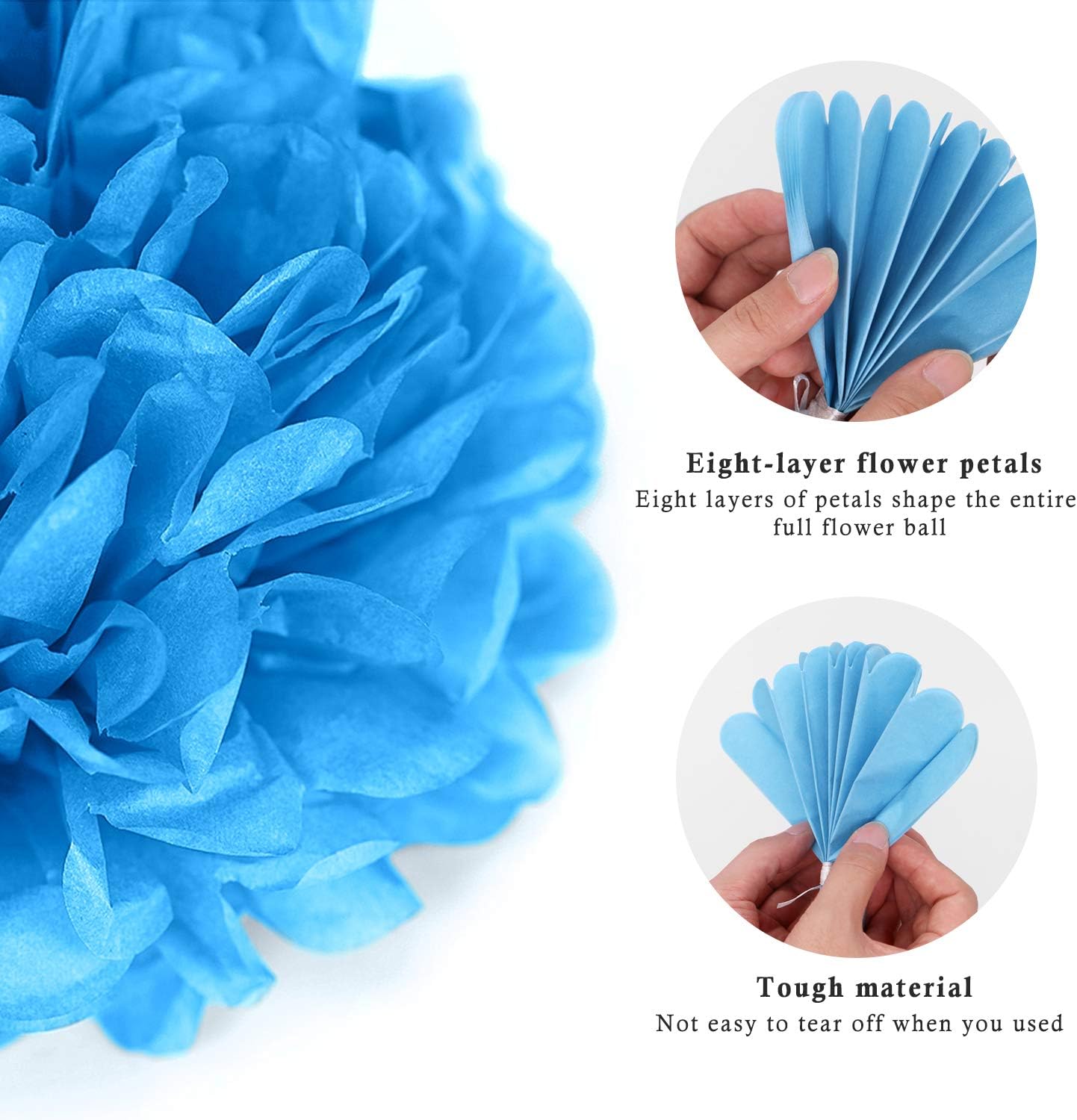 Binpeng Paper Pom Poms Wedding Party Decorations 6PCS