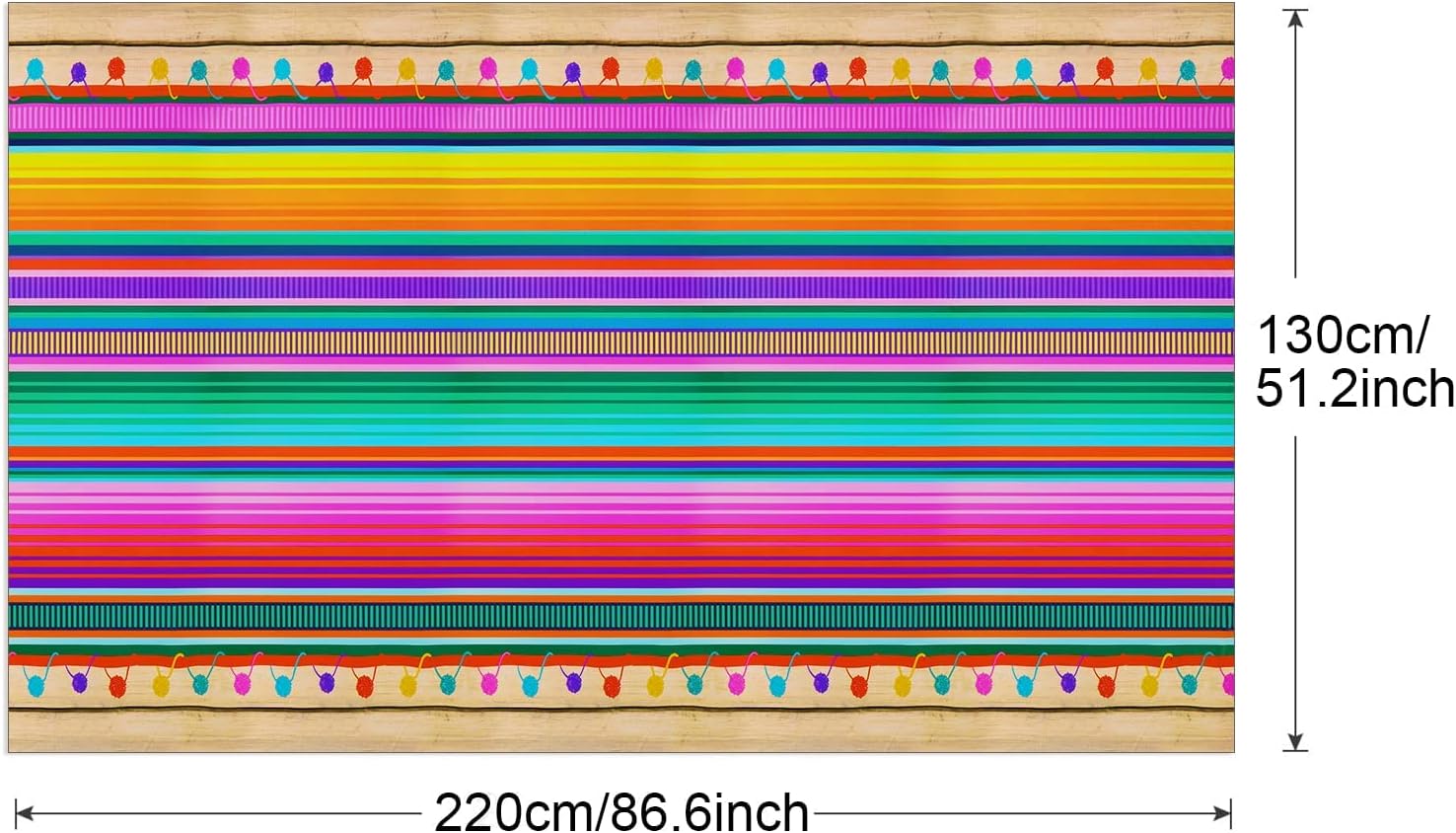 3PCS Fiesta Tablecloth for Mexican Party Decorations