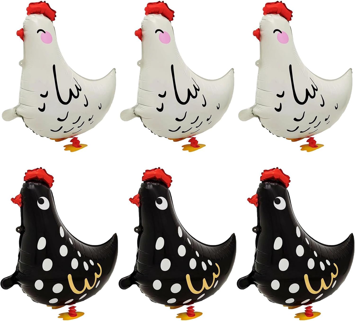 6Pcs Walking Chicken Foil Balloons for Kids Gift
