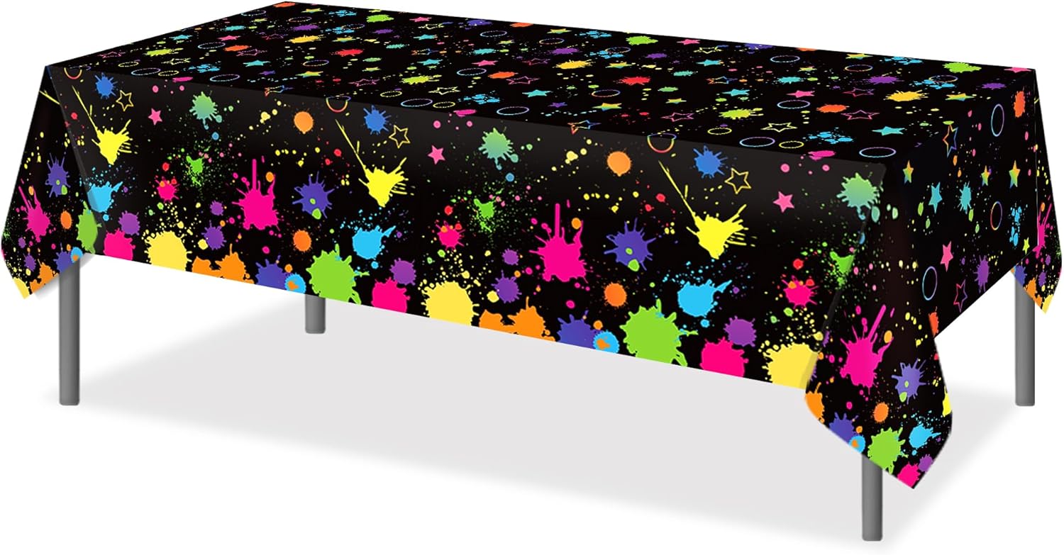Lide Road Glow in The Dark Tablecloth for Neon Birthday Party