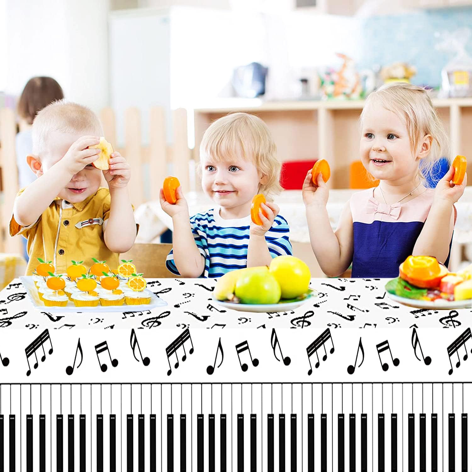 3 Pcs Music Notes Tablecloth 54x108 Music Party Decor