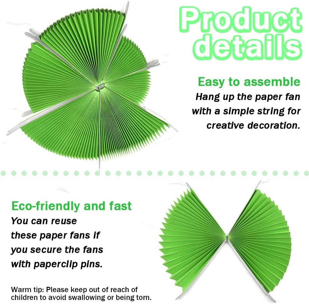 CEEYSEE 6 Piece Hanging Paper Fans Party Decoration Set