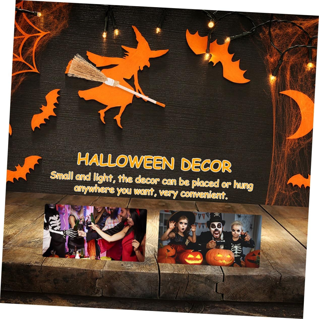 PRETYZOOM 12Pcs Miniature Witch Brooms Halloween Decor