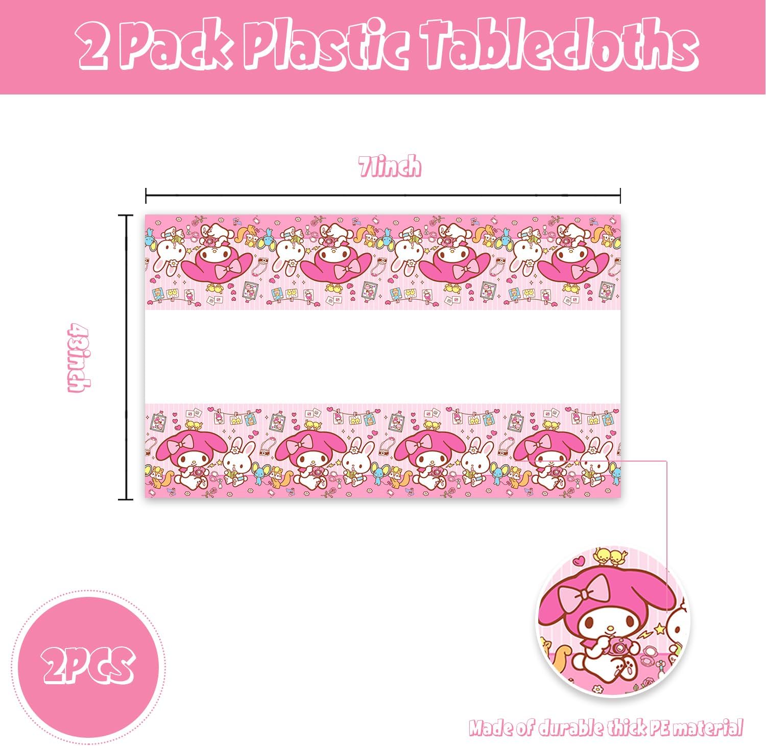 2Pcs Melody Tablecloth Disposable for Birthday Party Decorations