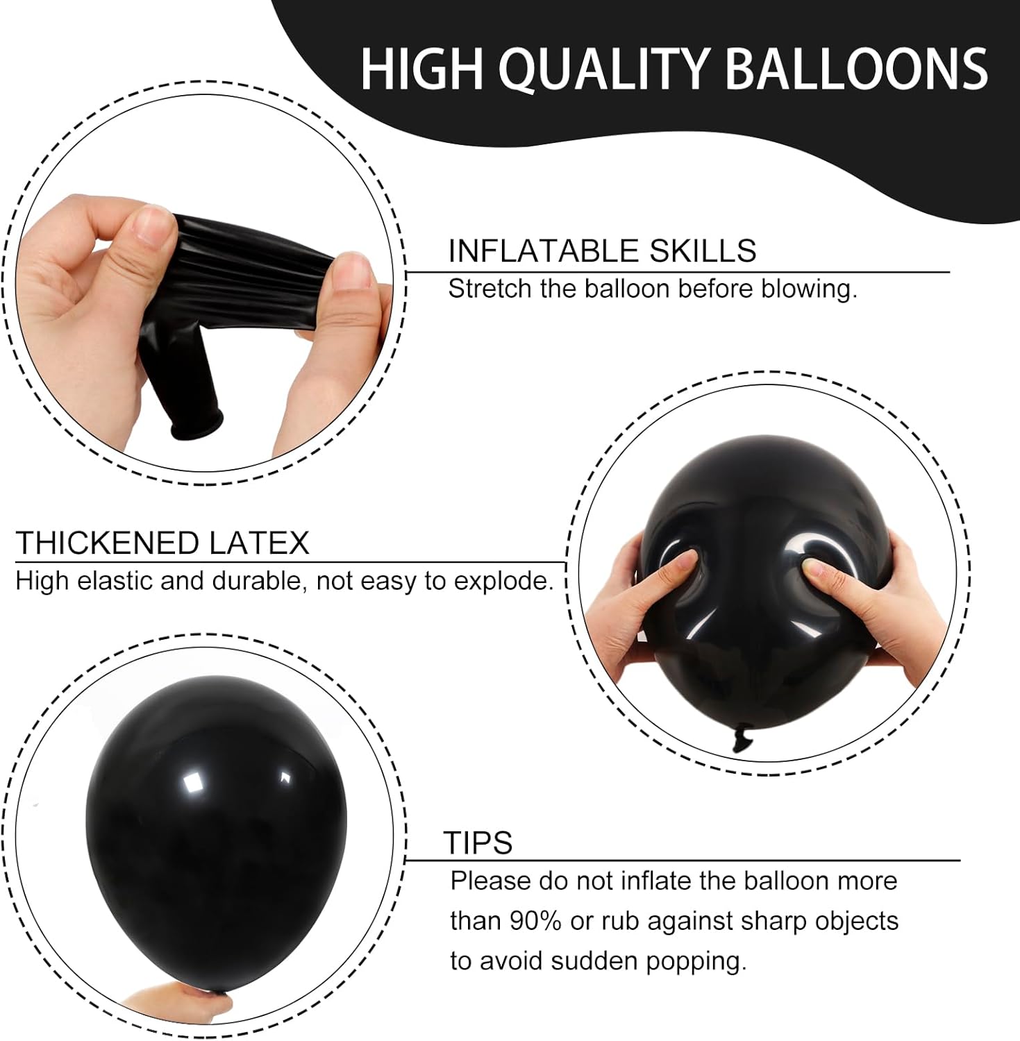 Rubfac Black Balloons Party Decor Kit 129pcs