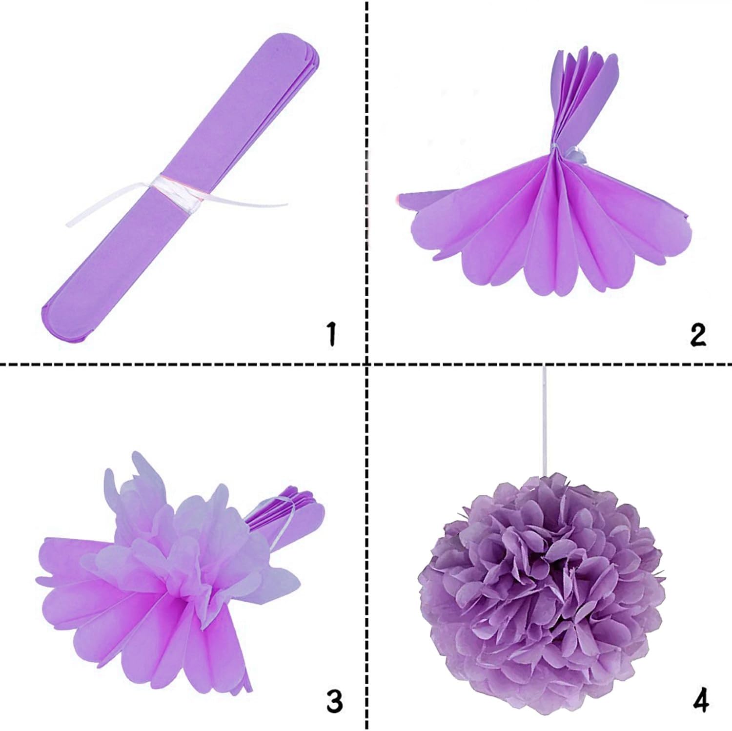 Wartoon Tissue Paper Pom Poms Flowers Set 12PCS