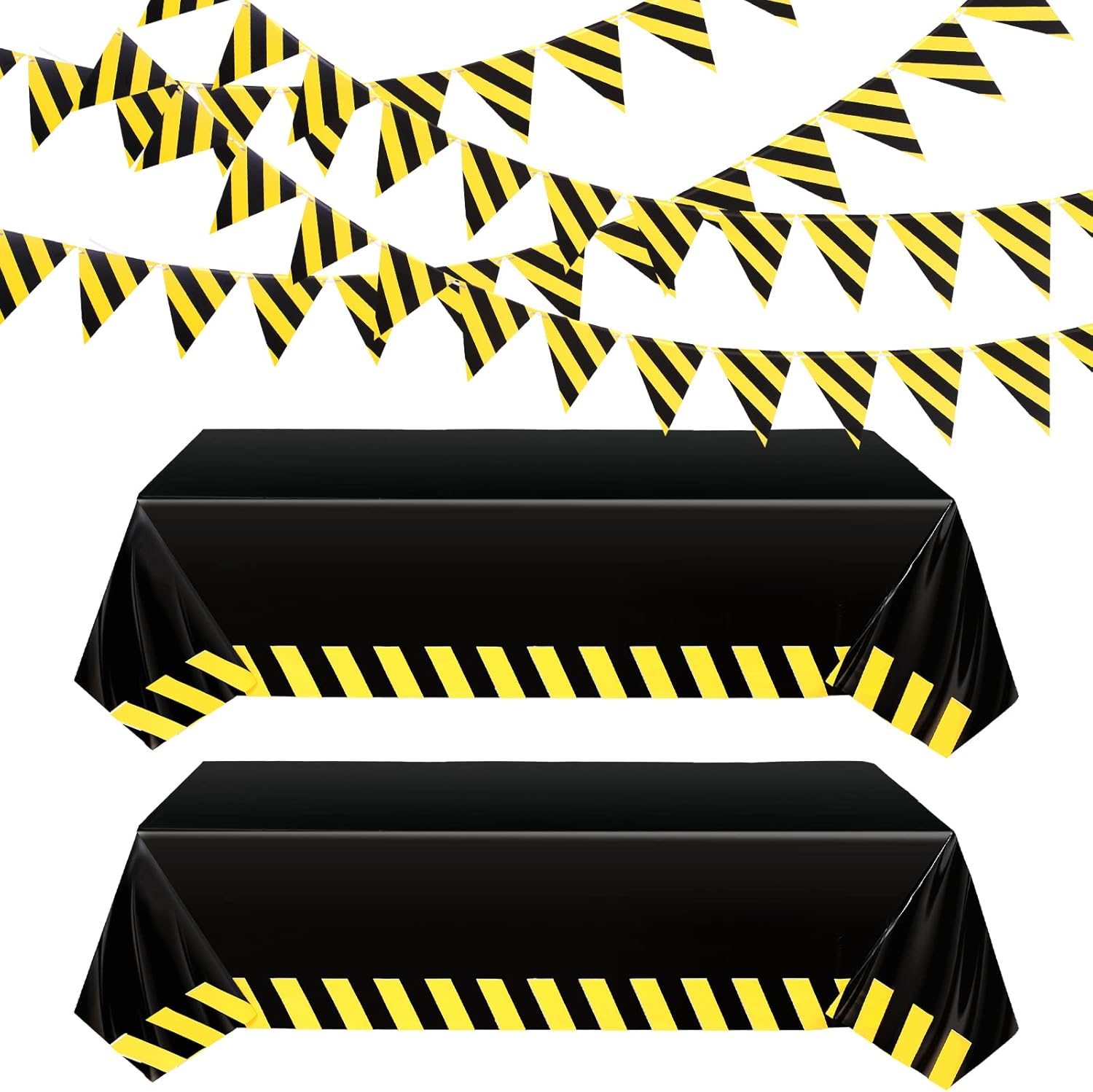 6 Pcs Construction Birthday Party Supplies Decorations Black