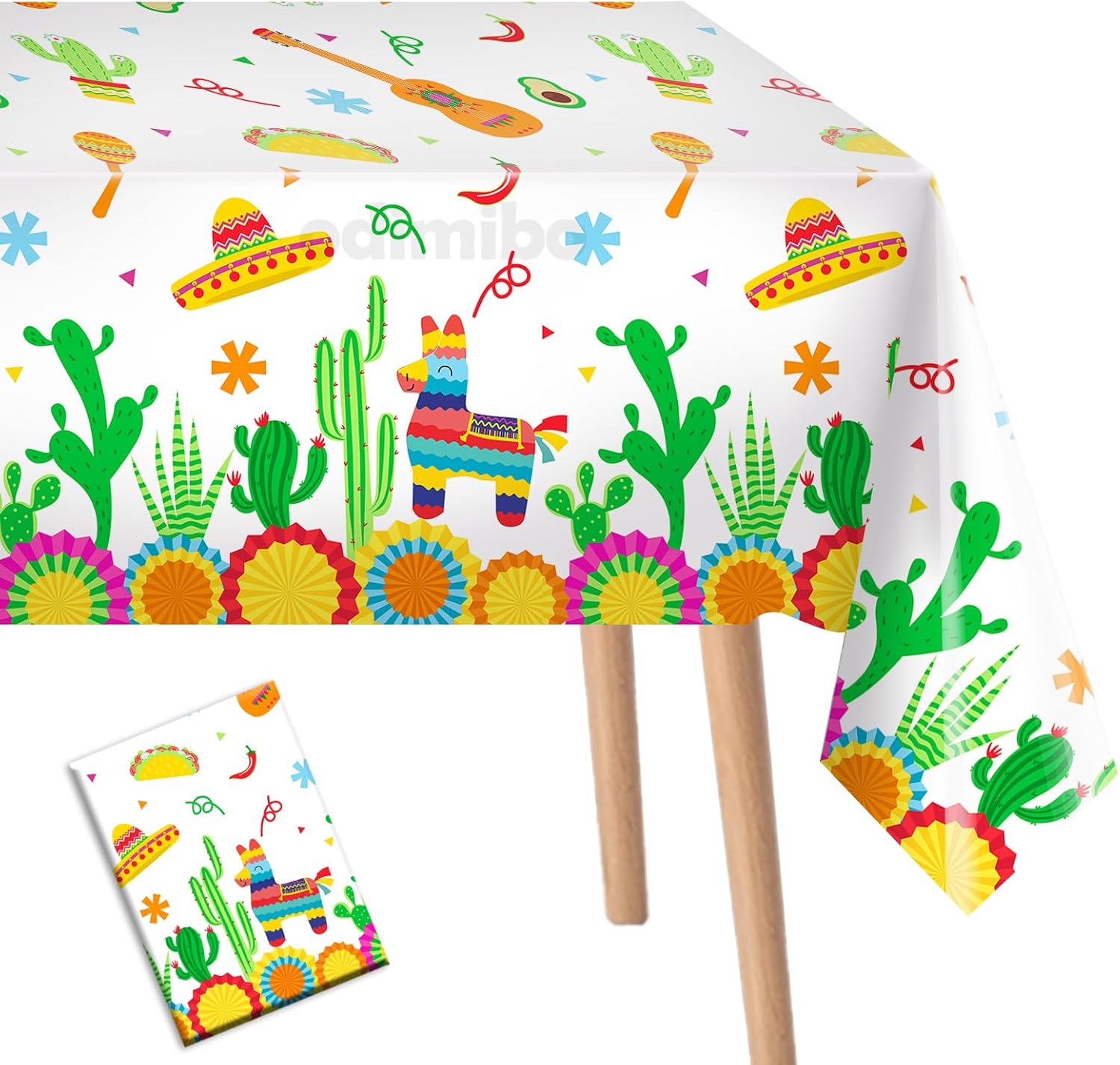Odimibo Fiesta Tablecloth Plastic Disposable