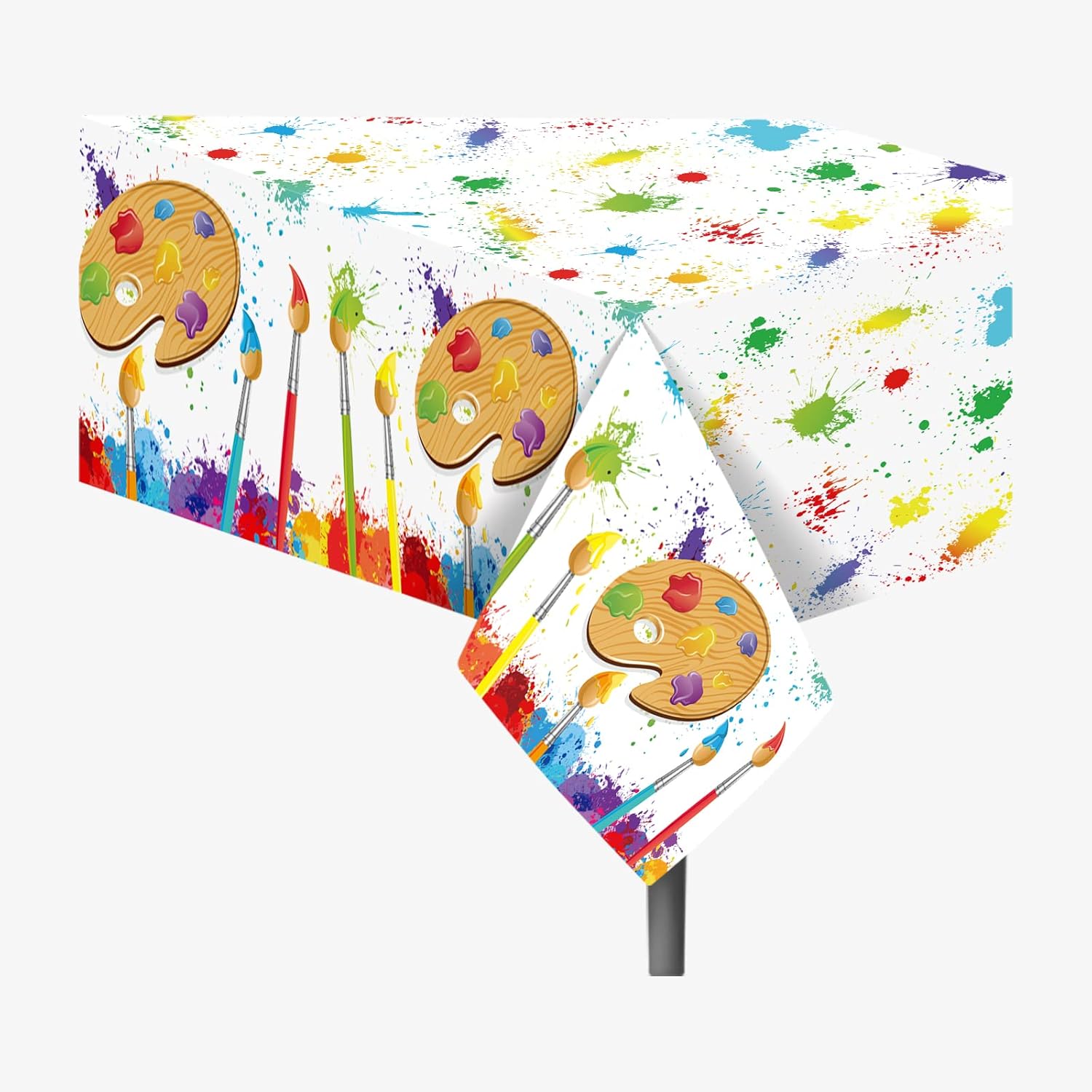 2Pcs Art Paint Tablecloths for Birthday Parties