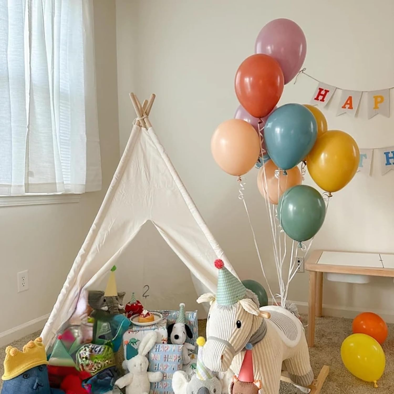 KEPMOV Boho Rainbow Balloons 60Pcs Set 12 Inch Decor