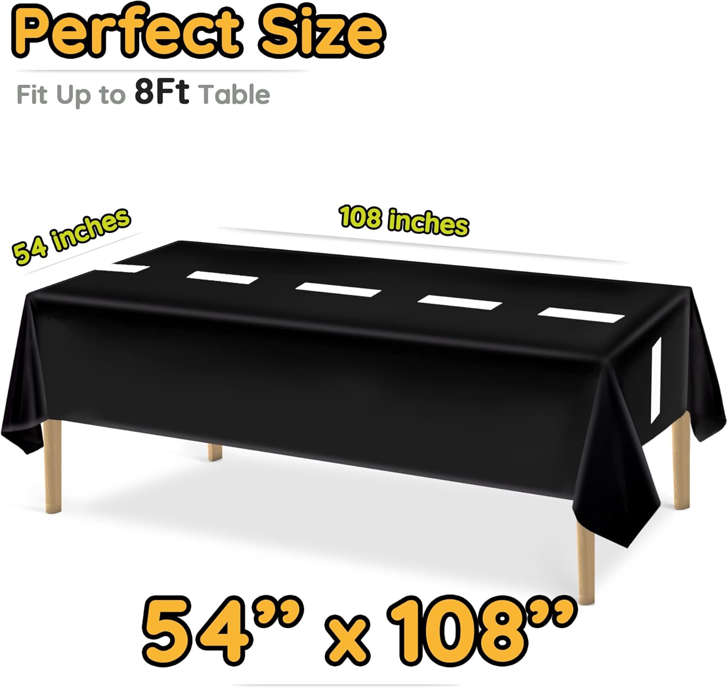 3 Packs Disposable Racetrack Tablecloth 54x108 Inches