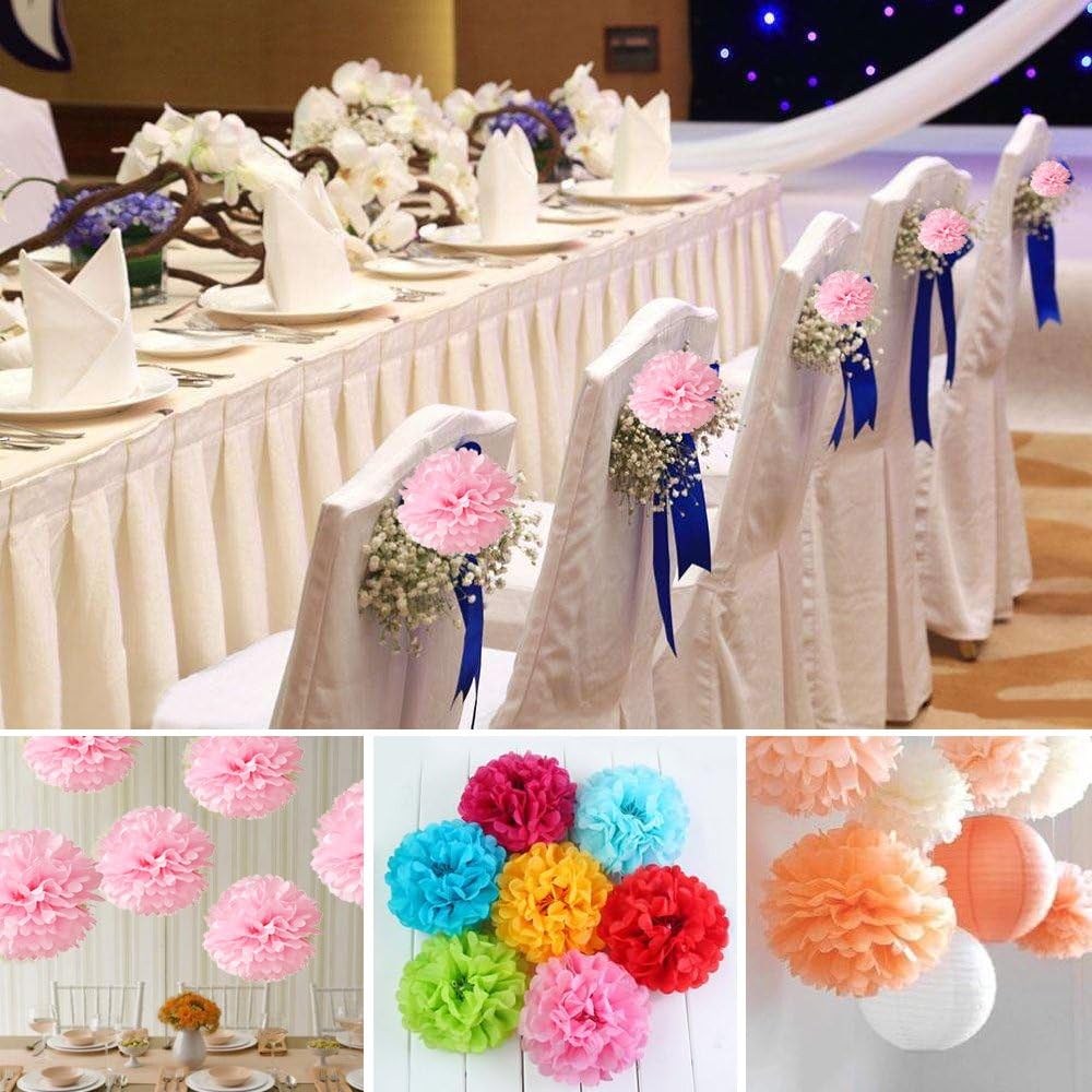 10pcs Tissue Paper Pom Poms Wedding Party Decor