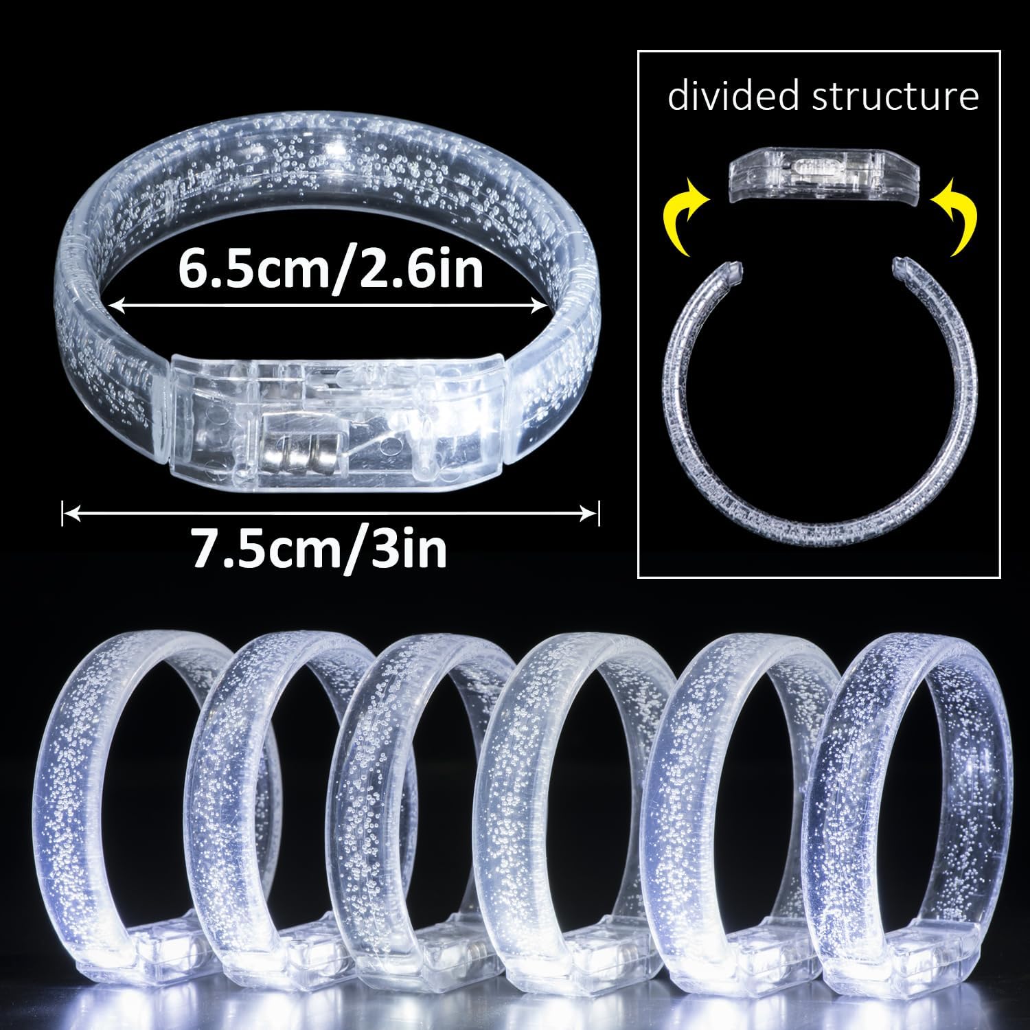 50Pcs White Wedding Party Supplies Set with LED Decorations