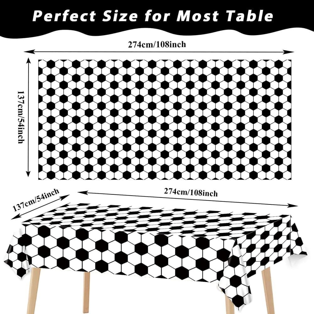 4 Pack Soccer Theme Tablecloths for Party Decorations